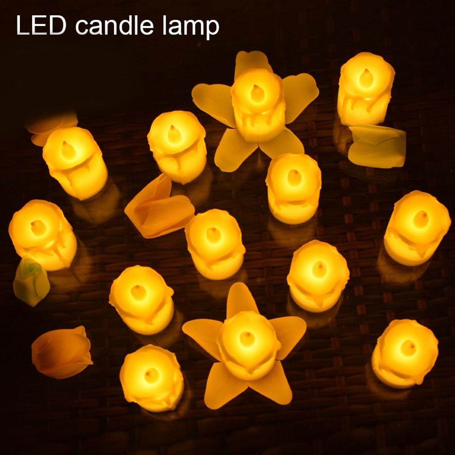 6552 Multicolor Flameless Melted Design Candles for Decoration (Set of 24pc) DeoDap 6552 Multicolor Flameless Melted Design Candles for Decoration (Set of 24pc) DeoDap